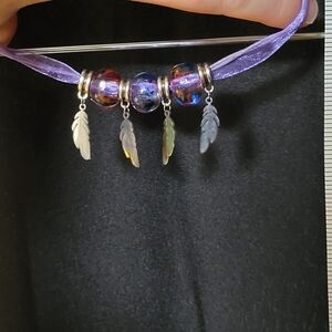 Elegant Purple Feather Necklace